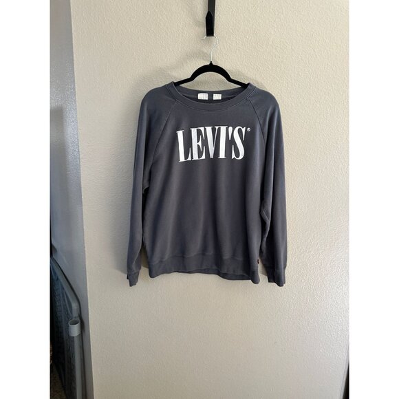 Levis Womens Gray Crewneck Sweatshirt large pullover polyester round neck - Picture 5 of 8